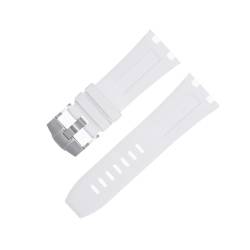 MODBAND 28 mm Natur-Fluor-Armband aus weichem FKM-Gummi, Zubehör für Audemars und Piguet Gürtel 15710/15703 Uhrenarmband (Color : White5, Size : 28MM) von MODBAND