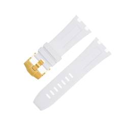 MODBAND Für Audemars und Piguet Gürtel 15710/15703, 28 mm Natur Fluor weiches FKM Gummi Armband Zubehör Uhrenarmband (Color : White 3, Size : 28MM) von MODBAND