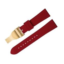 MODBAND Für TUDOR Armband M79360.M79363 Edelstahl-Faltschließe Black Bay 1958 GMT 41 mm Pelagos 22 mm weiches Fluorkautschuk-Uhrenarmband mit flachem Ende (Color : RED 5, Size : 22mm) von MODBAND