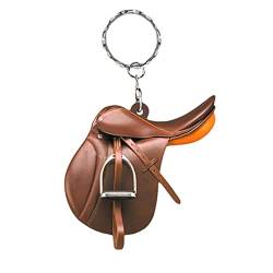 Sattel Schlüsselanhänger – Reitpferd Schlüsselanhänger | Flache Pferd Sattelform Schlüsselanhänger Pferd Sattel Auto Ornament für Schultasche odgal von MODGAL