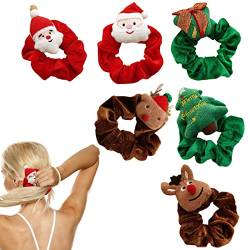 Weihnachtliche Haargummis, schöne lebendige Weihnachts-Haargummis für Frauen, Weihnachts-Kopfseil-Haarschmuck, Weihnachtsmann, Elch, Weihnachts-Stirnbänder für Frauen und Mädchen Modgal von MODGAL