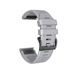MODINK CAREG 26mm 22mm Uhrenbandkompatibel mit Fenix 6x 5x 3 Stunden Silikongurt mit Schnellfreisetzungs -Armbandkompatibel mit Fenix 6 5 5x Plus/945/935 Durable (Color : Grey, Size : 26mm) von MODINK