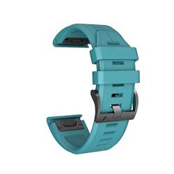 MODINK CAREG 26mm 22mm Uhrenbandkompatibel mit Fenix 6x 5x 3 Stunden Silikongurt mit Schnellfreisetzungs -Armbandkompatibel mit Fenix 6 5 5x Plus/945/935 Durable (Color : Rock Bule, Size : 22mm) von MODINK