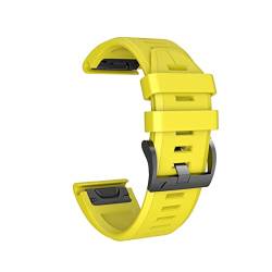 MODINK CAREG 26mm 22mm Uhrenbandkompatibel mit Fenix 6x 5x 3 Stunden Silikongurt mit Schnellfreisetzungs -Armbandkompatibel mit Fenix 6 5 5x Plus/945/935 Durable (Color : Yellow, Size : 22mm) von MODINK