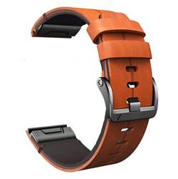 MODINK CAREG 26mm Uhrenband kompatibel mit Fenix 5x/Fenix 5x plus echtes Lederband 22 mm kompatibel mit Fenix 6/Fenix 6 Pro/Forerunner 935 Durable (Color : Brown, Size : 22mm) von MODINK