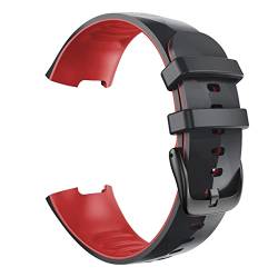 MODINK CAREG Bänder kompatibel mit Fitbit Ladet 3/3 SE/4 Spezial Edition Watchbänder Silikonersatzarmband kompatibel mit Fitbit Lad 3/4/3 SE Durable (Color : Black-Red, Size : L) von MODINK