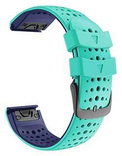 MODINK CAREG Silikon Uhrenband 22 mm Breite Ersatzriemen kompatibel mit Fenix 6 5 Plus 6 Pro -Band -kompatibel mit Forerunner 935 945 Durable (Color : Mint Blue, Size : 22mm) von MODINK