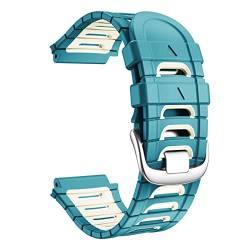 MODINK CAREG Uhrenband kompatibel mit Forerunner 92 0xt Silikonriemen farbenfrohe Ersatz Armband Weiches Sportarmband Durable (Color : Blue-Green White, Size : For Forerunner 920XT) von MODINK