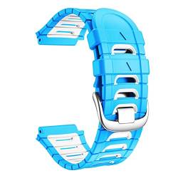 MODINK CAREG Uhrenband kompatibel mit Forerunner 92 0xt Silikonriemen farbenfrohe Ersatz Armband Weiches Sportarmband Durable (Color : Blue White, Size : For Forerunner 920XT) von MODINK