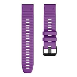 MODINK CAREG Weiche Silikonbänder kompatibel mit Fenix 6x/6x Pro 26 -mm -Wachband -Armband 26 mm mit Fenix kompatibel 5x/5x Plus/3 Stunden Durable (Color : Purple, Size : 26mm) von MODINK