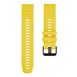 MODINK CAREG Weiche Silikonbänder kompatibel mit Fenix 6x/6x Pro 26 -mm -Wachband -Armband 26 mm mit Fenix kompatibel 5x/5x Plus/3 Stunden Durable (Color : Yellow, Size : 26mm) von MODINK