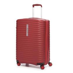 MODO by Roncato Vega Hard Erweiterbarer Mittlerer Trolley 4 Rollen mit TSA, rot, 67 cm, Starrer Koffer mit erweiterbarer Mitte und 4 Lenkrollen von MODO BY RV RONCATO