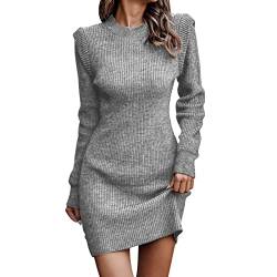 Damen Pullover Pullover Rollkragen Langarm Solid Winter Strickpullover Kleid Strickkleid Damen Zopfmuster von MODSGUE