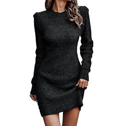 Damen Pullover Pullover Rollkragen Langarm Solid Winter Strickpullover Kleid Strickkleid Damen Zopfmuster von MODSGUE