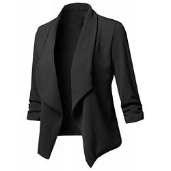 MODSGUE Blazer Damen Schwarz Business Anzugjacke Office Cardigan Vintage Oberteile Mit Tasche Alltag Outwear Teenager Büro Blazermantel von MODSGUE