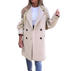 MODSGUE Frauen Herbst und Winter Anzug Hals dünner Mantel Trench Jacket Damen Casual Fashion Overcoat Outwear Webpelz Mantel Damen von MODSGUE