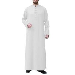 MODSGUE Gebetskleidung Für Männer Muslime Morgenmantel Muslim Tuniken Ramadan Reisebademantel Casual Schlafanzug Lässig Nachthemd Saudi Arabische Robe von MODSGUE