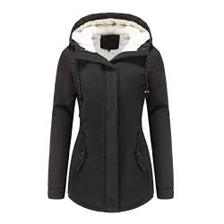 MODSGUE Jacke mit Manteln Outbekleidung für Frauen Thick warm Trench Cloth mit Kapuzenmantel Pelz Winter Winterreitmantel von MODSGUE