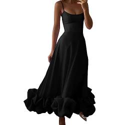 MODSGUE Lange Abendkleider Mit Armel Ohne Zubehör Hochzeitskleid Backless Ballkleider Party Freizeitkleid Rüschen Saum Midi Wickel-Form Kleider Ausschnitt Nachtkleid Cosplay von MODSGUE