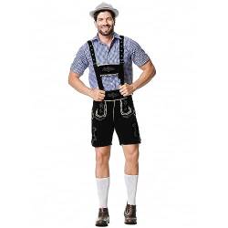 MODSGUE Trachten Lederhose Herren Cosplay Trachten Karneval Trachtenlederhose Vintage Festival Outfit Für Oktoberfest Feierlichkeiten Und Events Oktoberfest Trachtenlederhose von MODSGUE