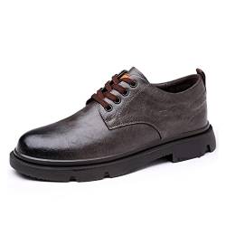MOEIDO Herren-Schnürer Internal Increased Men Quality Casual Business Genuine Leather Shoes Invisible High Heel Oxfords Office Formal Elevator Shoe (Color : Bruin, Size : 38 EU) von MOEIDO