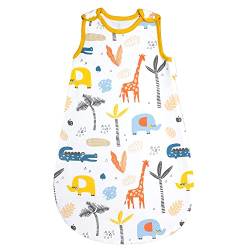 MOEMOE BABY Baby Schlafsack, 0.5 tog Musselin Sommerschlafsack Babyschlafsack, Baumwolle Ärmellose Baby Schlafsack Sommer Schlafsäcke (Giraffe, L/für Baby Höhe 80-90cm/Baumwolle) von MOEMOE BABY