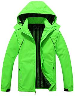 Wasserdichte Regenjacke für Herren, Outdoor, leicht, Softshell-Regenmantel für Wandern, Reisen, Fluoreszierendes Grün-07, M von MOERDENG