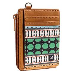 MOGEWOE Brieftasche, schmal, minimalistisch, elastisch und Leder, vertikale Geldbörse, RFID-blockierend, Kreditkartenetui, Muster-a von MOGEWOE