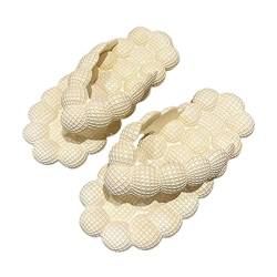 MOGSA Hausschuhe Sommer Bubble Slippers Home Massage Bottom Schuhe für Männer und Frauen Sandalen Damen Flip Flops-Beige, 38-39 (24 cm) von MOGSA