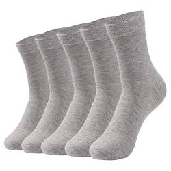 MOGSA Socken 5 Paar Damen und Herren Baumwolle Socken Weich Atmungsaktiv Schwarz Herren Socken von MOGSA