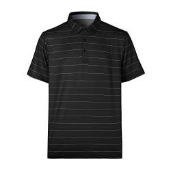 Golf-Shirts für Herren, leicht, trockene Passform, Druck, feuchtigkeitsableitend, Performance, kurzärmelig, Sport-Poloshirt, 12140#Black, XX-Large von MOHEEN