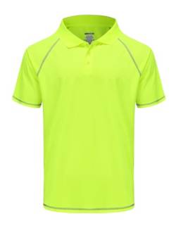 Herren-Golf-Poloshirt, kurzärmelig, feuchtigkeitsableitend, hohe Größen: M-7XL, Gelb - Hi Viz Yellow, 3X-Groß von MOHEEN