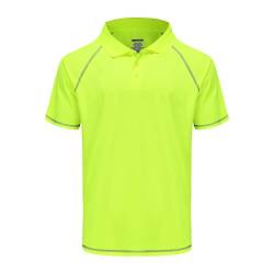 Herren-Golf-Poloshirt, kurzärmelig, feuchtigkeitsableitend, hohe Größen: M-7XL, Gelb - Hi Viz Yellow, 7X-Groß von MOHEEN