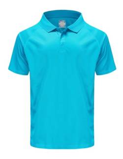 Herren-Golf-Poloshirt, kurzärmelig, feuchtigkeitsableitend, hohe Größen: M-7XL - Blau - 4XL von MOHEEN