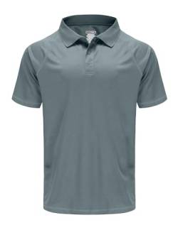 Herren-Golf-Poloshirt, kurzärmelig, feuchtigkeitsableitend, hohe Größen: M-7XL - Grau - 6XL von MOHEEN