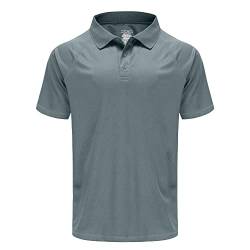 Herren-Golf-Poloshirt, kurzärmelig, feuchtigkeitsableitend, hohe Größen: M-7XL - Grau - 7X-Groß von MOHEEN