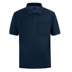 Herren Kurzarm Poloshirt Feuchtigkeitstransport Performance Dry Fit Golf Polo mit Tasche, 12138# Navy, 6X-Groß von MOHEEN