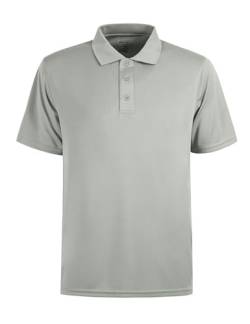 Herren-Poloshirt, kurzärmelig, feuchtigkeitsableitend, sportlich, lässig, mit Kragen, Golf-Shirt, Größen M-7XL, #12135 Grau, 4X-Groß von MOHEEN