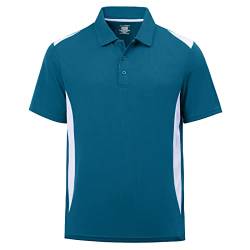 MOHEEN Herren-Poloshirt, kurzärmelig, Feuchtigkeitstransport, klassischer Schnitt, sportlich, lässig, Golf-Shirts - Blau - 4X-Groß von MOHEEN