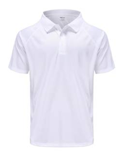 MOHEEN Herren-Poloshirt, kurzärmelig, feuchtigkeitsableitend, sportlich, lässig, Golf-Kragen, große Größen: M-7XL, Weiss/opulenter Garten, 5X-Groß von MOHEEN