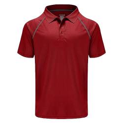 MOHEEN Herren Poloshirt/Funktionsshirt in Übergrößen S bis 6XL - Für Sport Freizeit und Arbeit (Rot,XL) von MOHEEN