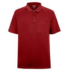 MOHEEN Herren Poloshirt/Funktionsshirt in Übergrößen S bis 6XL - für Sport Freizeit und Arbeit, MEHRWEG (Rot(Mit Brusttasche), XXL) von MOHEEN