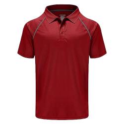 Moheen Herren Poloshirt/ Funktionsshirt in Übergrößen S bis 5XL - für Sport Freizeit und Arbeit Gr:-3XL Farbe:-Rot von MOHEEN