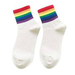 MOIKA Sneaker Socken, Neue Unisex-Baumwolle Rainbow Striped Socks von MOIKA
