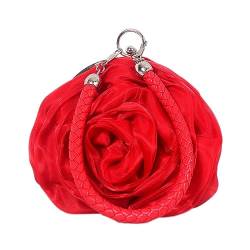 Seide Geld Damen Geldbörsen Blumen Geldbörsen für Abschlussball Handtasche Damen Abend Handtaschen Geldbörsen für Hochzeiten Kleinformat Rot von MOISTRI