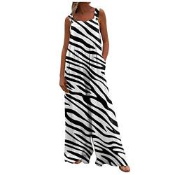 MOKBAY Kostüme Erwachsene Lässiger Anzug Wickelkleid Anzug Weite Einteiler Damen Skims Negligee Overall Skinny Gummibund Onesie Damen D-Zebra L 501 von MOKBAY