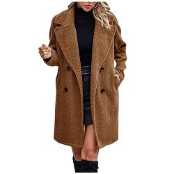 Mantel Damen Warm Wollmantel Damen Winter Langer Klassischer Mantel Damen ​Elegant Outwear Business Freizeit Elegante Kleidung Damen Old Money Aesthetic Clothes For Women Kamel M von MOKBAY