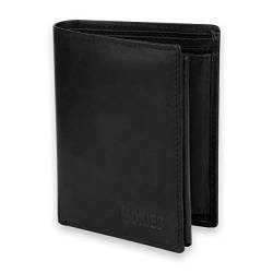 MOKIES Herren Geldbörse G306 aus echtem Leder - 100% Rindleder - RFID und NFC-Schutz - Hochformat - Portemonnaie für Männer von MOKIES