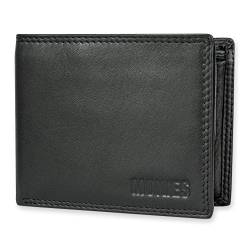 MOKIES Herren Geldbörse - Premium Nappa - RFID und NFC-Schutz - Querformat - schwarzes Portemonnaie GN101 von MOKIES