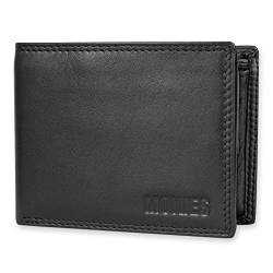 MOKIES Herren Geldbörse - Premium Nappa - RFID und NFC-Schutz - Querformat - schwarzes Portemonnaie GN107 von MOKIES